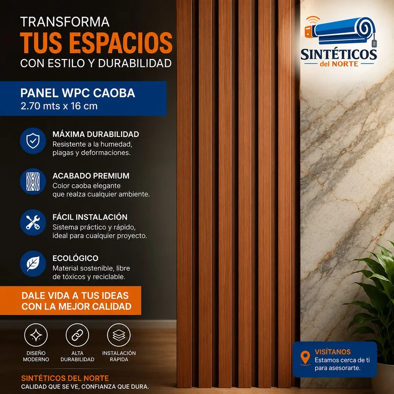 Lamina Wpc Bitono Caoba Negro 270 X 16 Cm Revestimiento Decorativo Cúcuta Ref 07 - WPC | Sintéticos del Norte