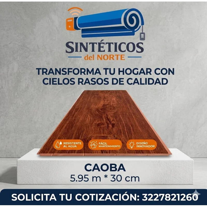 Cielo Raso Pvc Cedro Placa 5.95m X 30cm Para Techo – Venta En Cúcuta - Cielo Raso PVC | Sintéticos del Norte
