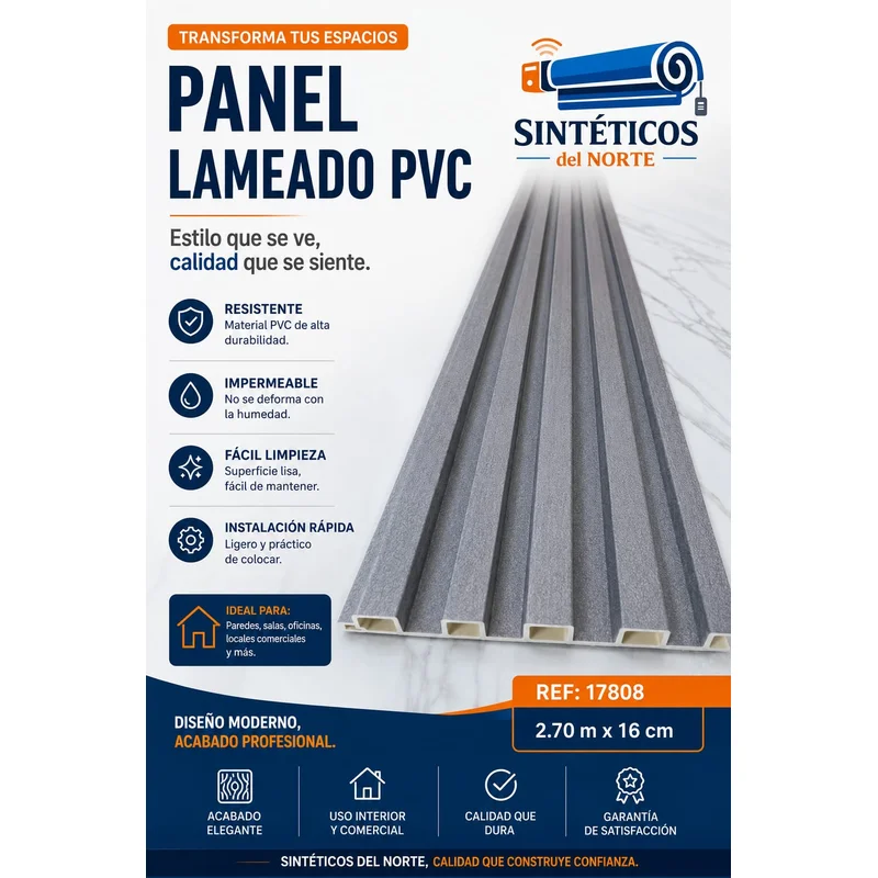 Lamina Wpc Gris Oscuro 270 X 16 Cm Revestimiento Decorativo Cúcuta Ref 17808 - WPC | Sintéticos del Norte