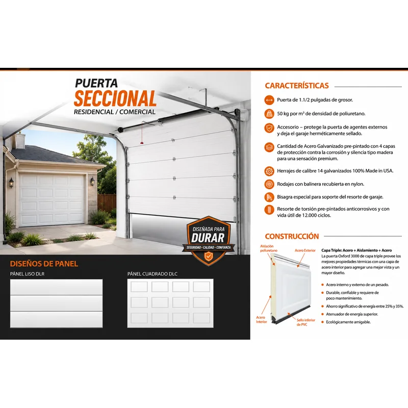 Puerta Panel Liso 3.66 X 2.44 Metros Para Garaje Ref Auackcp575r En Cúcuta - PUERTAS | Sintéticos del Norte