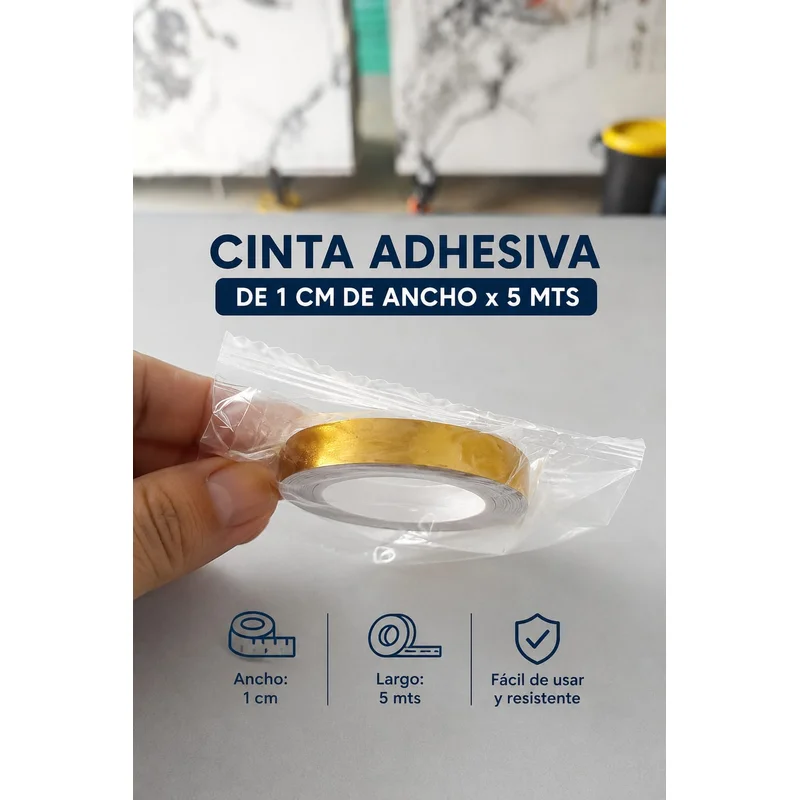 Cinta Autoadhesiva Dorada 1cm * 5 Metros En Cucuta - CINTA | Sintéticos del Norte