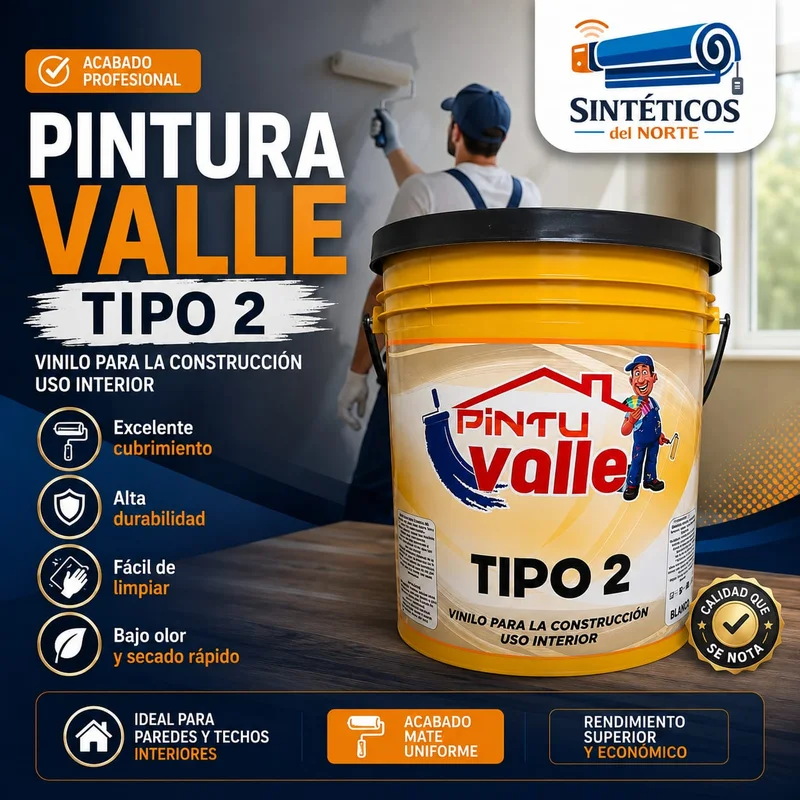Pintura Blanca Tipo 2 Rendimiento Superior Para Interior Pintu Valle Cuñete 5 Galones En Cúcuta - PINTURA | Sintéticos del Norte