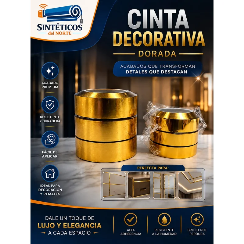 Cinta Autoadhesiva Dorada 2cm * 5 Metros En Cucuta - CINTA | Sintéticos del Norte