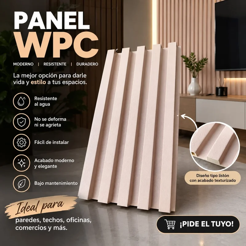 Lamina Wpc Nude 270 X 16 Cm Revestimiento Decorativo Cúcuta Ref W019 - WPC | Sintéticos del Norte