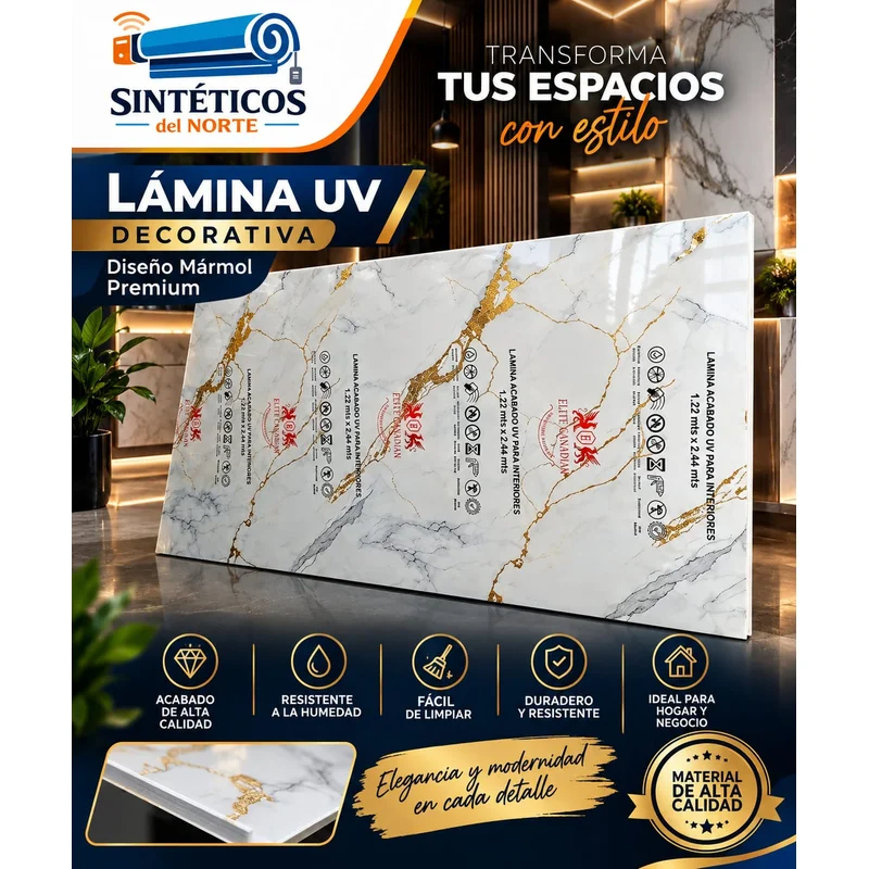 Lámina Uv Marmolizada 122*244 Cm En Cucuta Ref Dy2004 - UV | Sintéticos del Norte