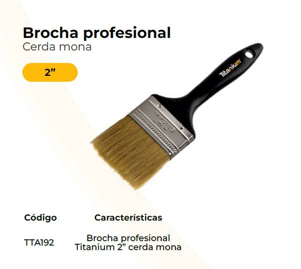Brochas Titanium 2" Cerda Mona Tta192 - PINTURA | Sintéticos del Norte