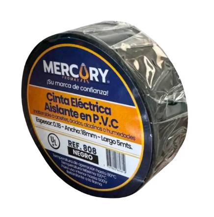 Cinta Aislante 5m Negra Mercury Certificacion Ul Eca20 - CINTA | Sintéticos del Norte