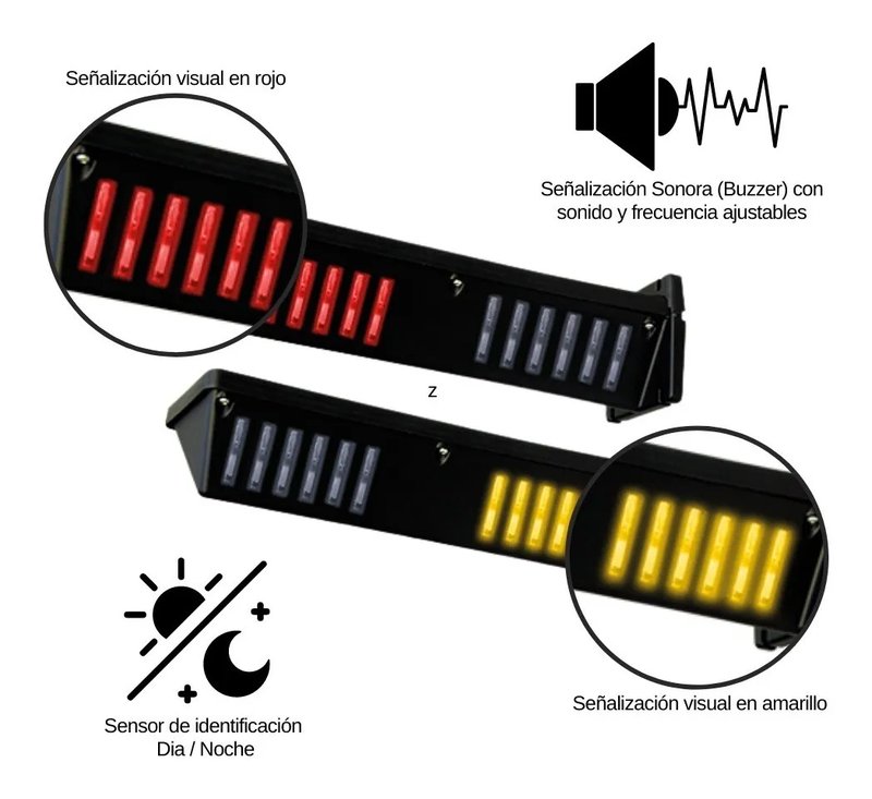 Semaforo Sinaleira Audiovisual Lux - Negro - 127/220v Ref A36395 - ACCESORIOS | Sintéticos del Norte