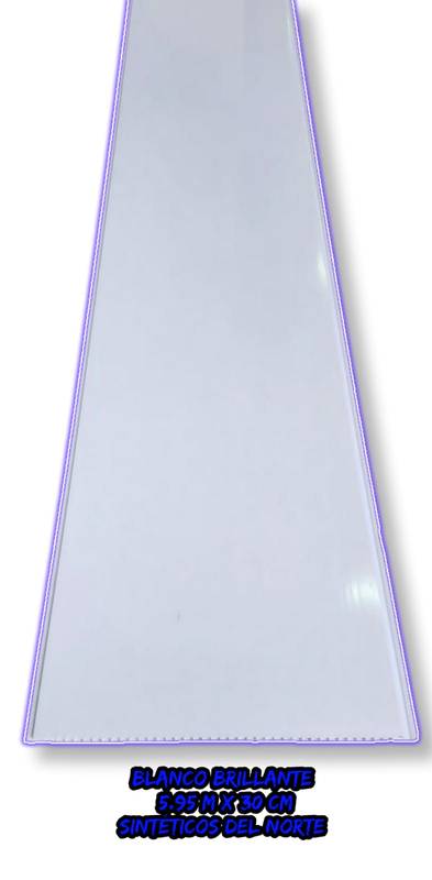 Lamina Cielo Raso En Pvc Ref Blanco Brillante 5,95 M * 0,30 M - Cielo Raso PVC | Sintéticos del Norte