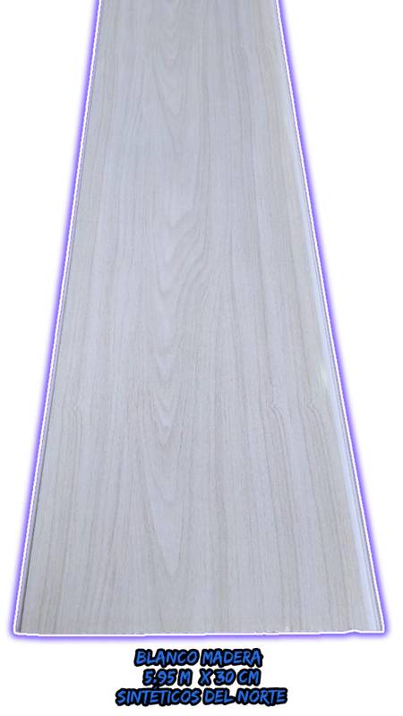 Lamina Cielo Raso En Pvc Ref Blanco Madera 5,95 M * 0,30 M - Cielo Raso PVC | Sintéticos del Norte
