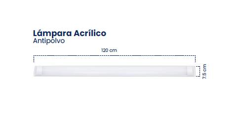 Lampara Acrilico 2x18w 120cm Antipolvo Itl07 - ILUMINACION | Sintéticos del Norte