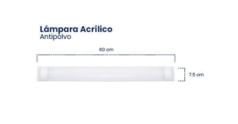 Lampara Acrilico 2x9w 60cm Antipolvo Itl06 - ILUMINACION | Sintéticos del Norte