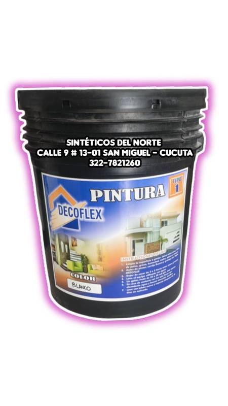 Pintura Blanca Tipo 1 Lavable Decoflex Cuñete - PINTURA | Sintéticos del Norte