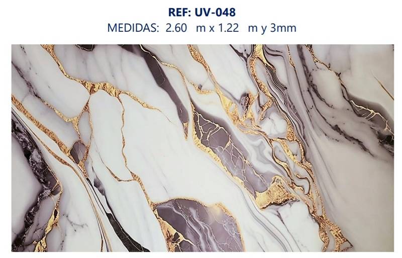 Placa Uv Marmol 048 122 Cm * 260 Cm - UV | Sintéticos del Norte