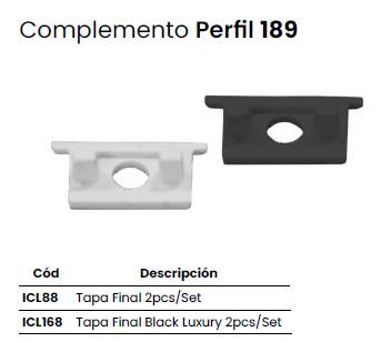 Tapa Final Black Luxury Perfil-189 2pcs/set - ILUMINACION | Sintéticos del Norte