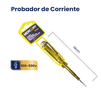 Tester Probador Corriente Pequeño 140mm Amarillo Eca53 - HERRAMIENTA | Sintéticos del Norte