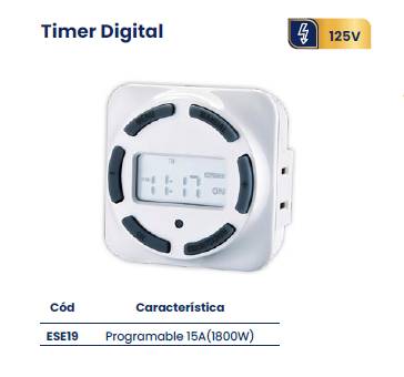 Timer Digital Display/programable Ese19 - ILUMINACION | Sintéticos del Norte